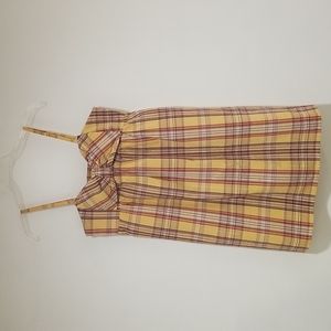 Junior's Xhilaration Bow front Spaghetti Strap Plaid Sundress